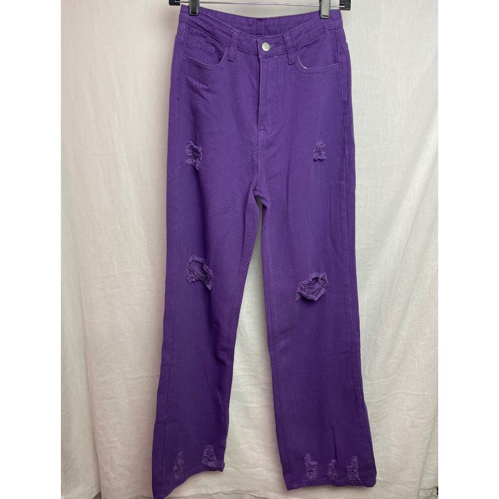 SHEIN PURPLE HIGH RISE BOYFRIEND JEANS